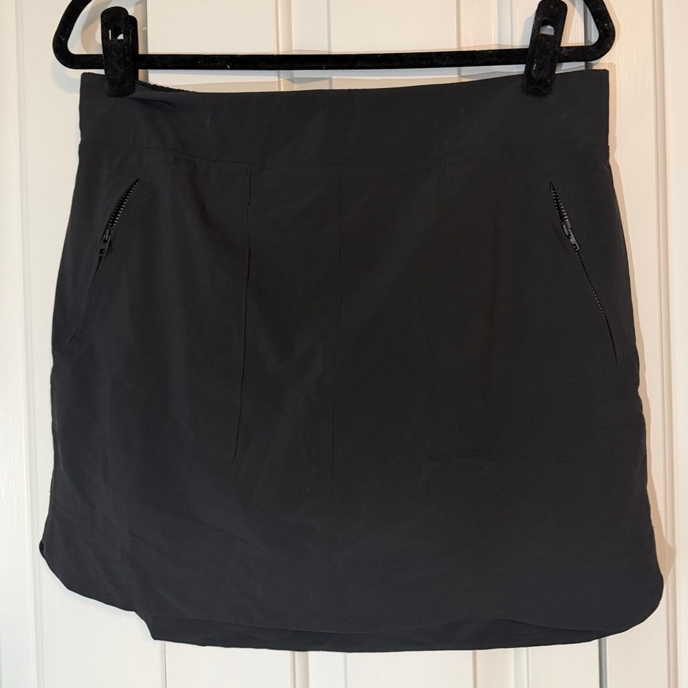 Athleta Black Golf Skort with Zippered Pockets, Size 12